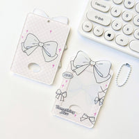 Thumbnail for Bowknot Polka Dots Kpop Keychain Acrylic Photocard Holder - ArtGalleryZen