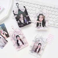 Thumbnail for Bowknot Polka Dots Kpop Keychain Acrylic Photocard Holder - ArtGalleryZen