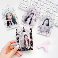 Thumbnail for Bowknot Polka Dots Kpop Keychain Acrylic Photocard Holder - ArtGalleryZen