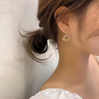 Thumbnail for Celestial Crystal Saturn Gold Earrings - ArtGalleryZen