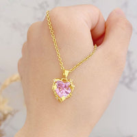 Thumbnail for Celestial Pink Heart Pendant Necklace - ArtGalleryZen