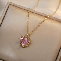 Thumbnail for Celestial Pink Heart Pendant Necklace - ArtGalleryZen