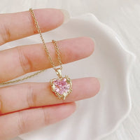 Thumbnail for Celestial Pink Heart Pendant Necklace - ArtGalleryZen