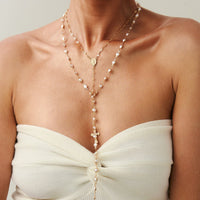 Thumbnail for Charming 2pcs Cross Pendant Pearl Chain Y Necklace Set - ArtGalleryZen