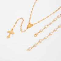 Thumbnail for Charming 2pcs Cross Pendant Pearl Chain Y Necklace Set - ArtGalleryZen