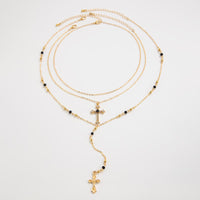 Thumbnail for Charming 3pcs Rhinestone Inlaid Cross Pendant Y Necklace Set - ArtGalleryZen