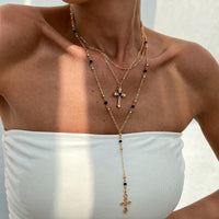 Thumbnail for Charming 3pcs Rhinestone Inlaid Cross Pendant Y Necklace Set - ArtGalleryZen