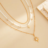Thumbnail for Charming 3pcs Rhinestone Sunlight Pendant Crystal Chain Necklace Set - ArtGalleryZen