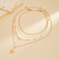 Thumbnail for Charming 3pcs Rhinestone Sunlight Pendant Crystal Chain Necklace Set - ArtGalleryZen