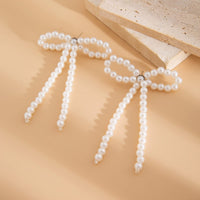 Thumbnail for Charming Bowknot Pearl Long Chain Earrings