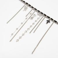 Thumbnail for Charming Cupid Rose Heart Star Tassel Velvet Necklace - ArtGalleryZen