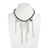 Thumbnail for Charming Cupid Rose Heart Star Tassel Velvet Necklace - ArtGalleryZen