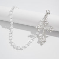 Thumbnail for Charming Gold Silver Plated Cross Pendant Pearl Trouser Chain - ArtGalleryZen