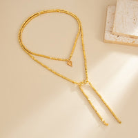 Thumbnail for Charming Heart Pendant Square Seed Beaded Long Chain Necklace - ArtGalleryZen