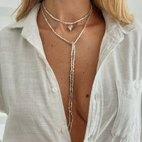 Thumbnail for Charming Heart Pendant Square Seed Beaded Long Chain Necklace - ArtGalleryZen