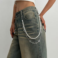 Thumbnail for Charming Layered Cross Pearl Trouser Chain - ArtGalleryZen