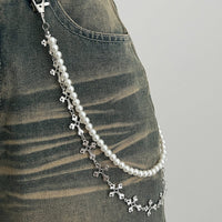 Thumbnail for Charming Layered Cross Pearl Trouser Chain - ArtGalleryZen