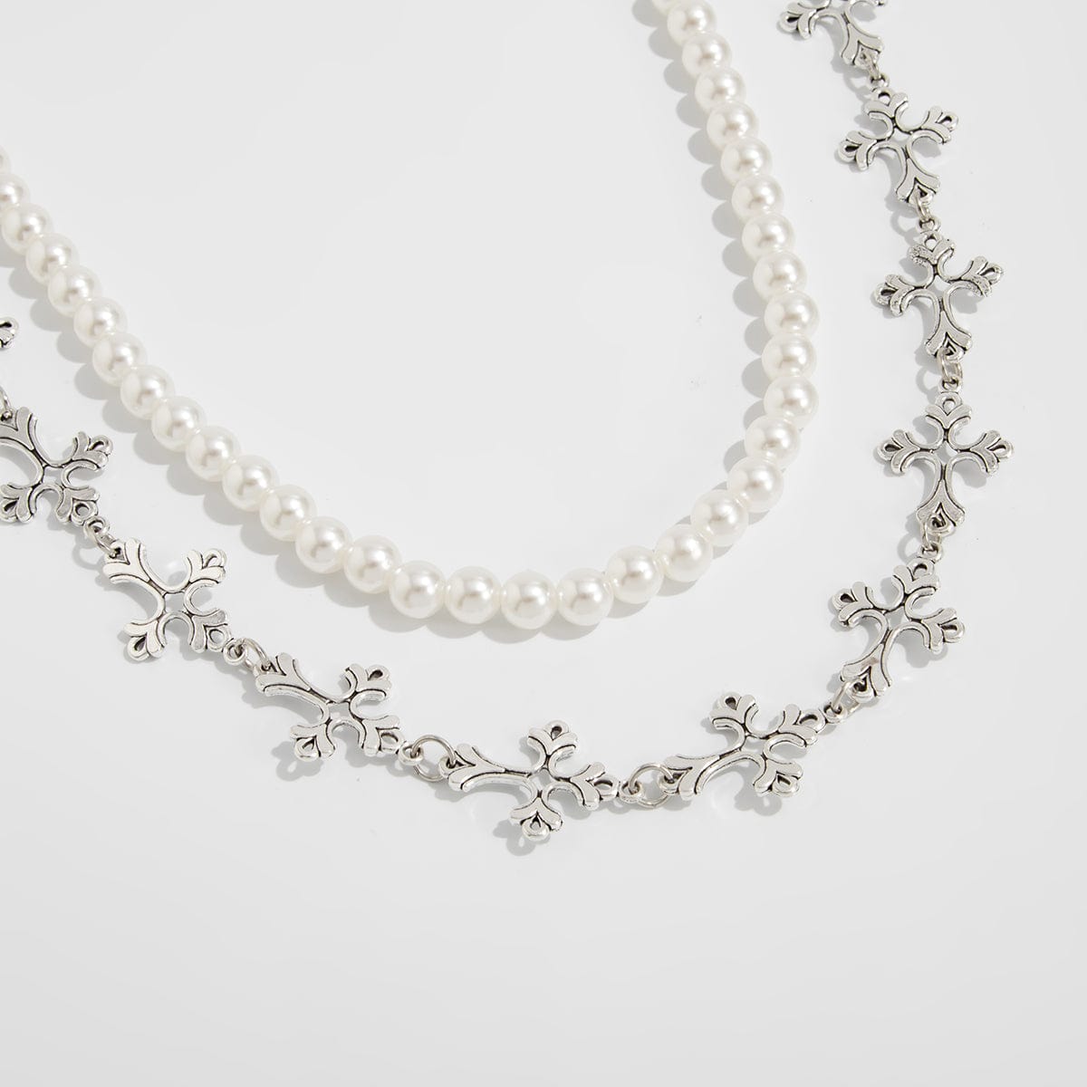 Charming Layered Cross Pearl Trouser Chain - ArtGalleryZen