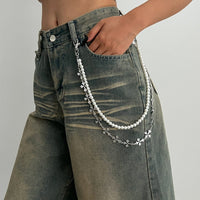 Thumbnail for Charming Layered Cross Pearl Trouser Chain - ArtGalleryZen