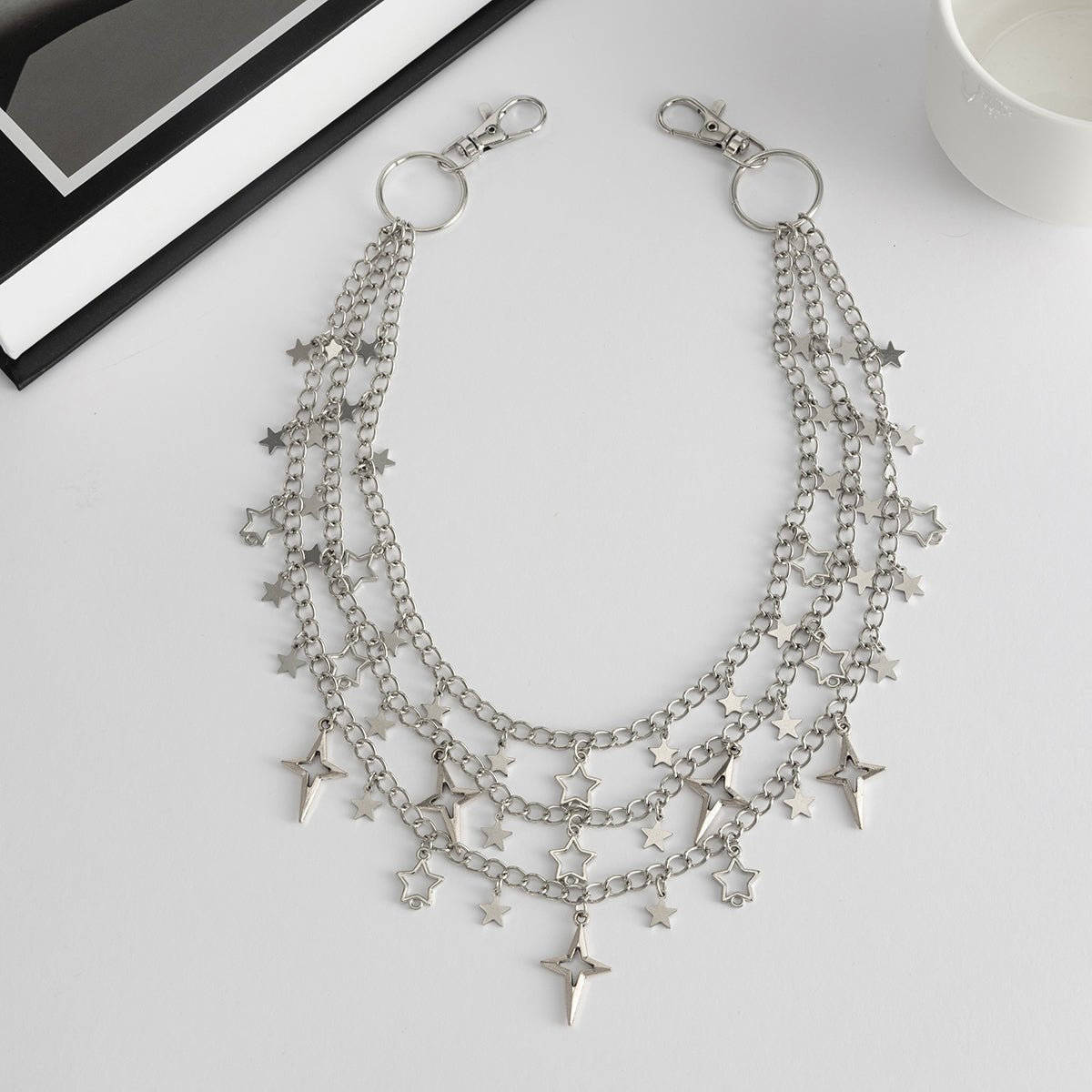 Charming Layered Hollow Star Pendant Trouser Chain - ArtGalleryZen