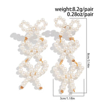 Thumbnail for Charming Pearl Beaded Bowknot Dangle Earrings - ArtGalleryZen