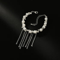 Thumbnail for Charming Pearl Irregular Beaded Chain Tassel Choker Necklace Bracelet - ArtGalleryZen