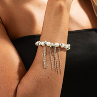 Thumbnail for Charming Pearl Irregular Beaded Chain Tassel Choker Necklace Bracelet - ArtGalleryZen