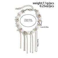 Thumbnail for Charming Pearl Irregular Beaded Chain Tassel Choker Necklace Bracelet - ArtGalleryZen