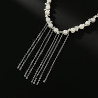 Thumbnail for Charming Pearl Irregular Beaded Chain Tassel Choker Necklace Bracelet - ArtGalleryZen