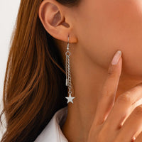 Thumbnail for Charming Star Tassel Paperclip Earrings