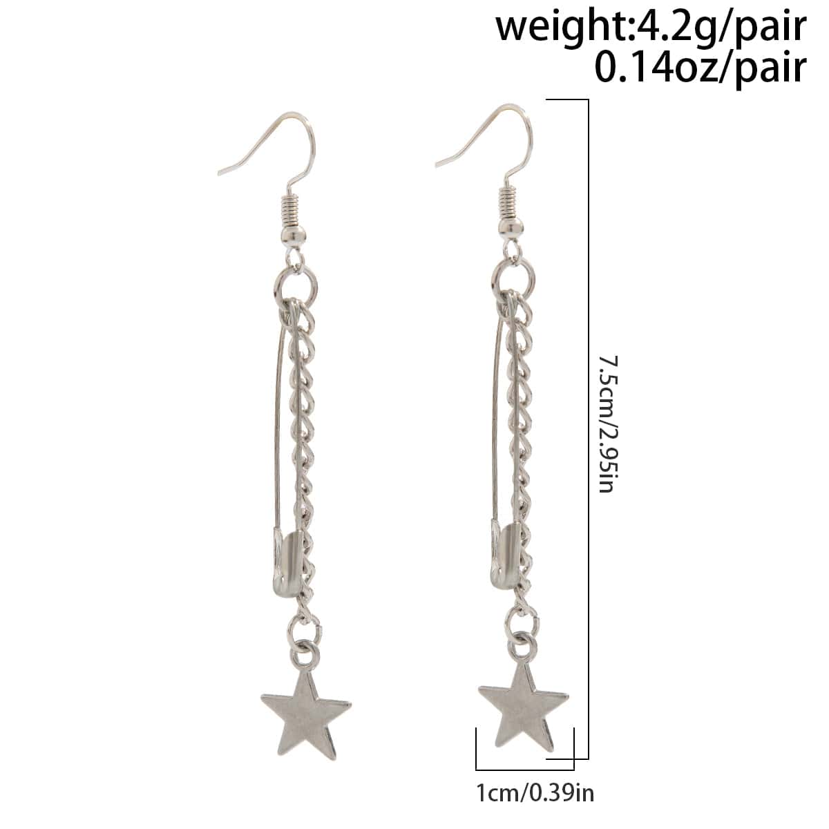 Charming Star Tassel Paperclip Earrings