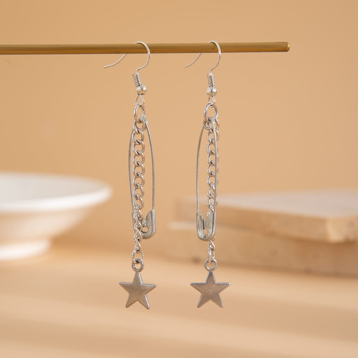 Charming Star Tassel Paperclip Earrings