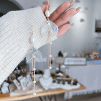 Thumbnail for Chic 14K Gold Mermaid Tail Pearl Chain Tassel Ear Clip Earrings - ArtGalleryZen