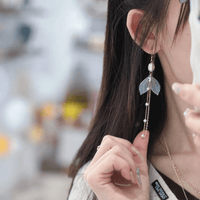 Thumbnail for Chic 14K Gold Mermaid Tail Pearl Chain Tassel Ear Clip Earrings - ArtGalleryZen