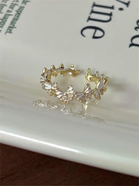 Thumbnail for Chic 18K Gold Enamel Butterfly Ring - ArtGalleryZen