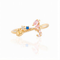 Thumbnail for Chic 18K Gold Filled CZ Inlaid Aquarium Ring - ArtGalleryZen