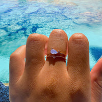 Thumbnail for Chic 18K Gold Filled CZ Inlaid Aquarium Ring - ArtGalleryZen