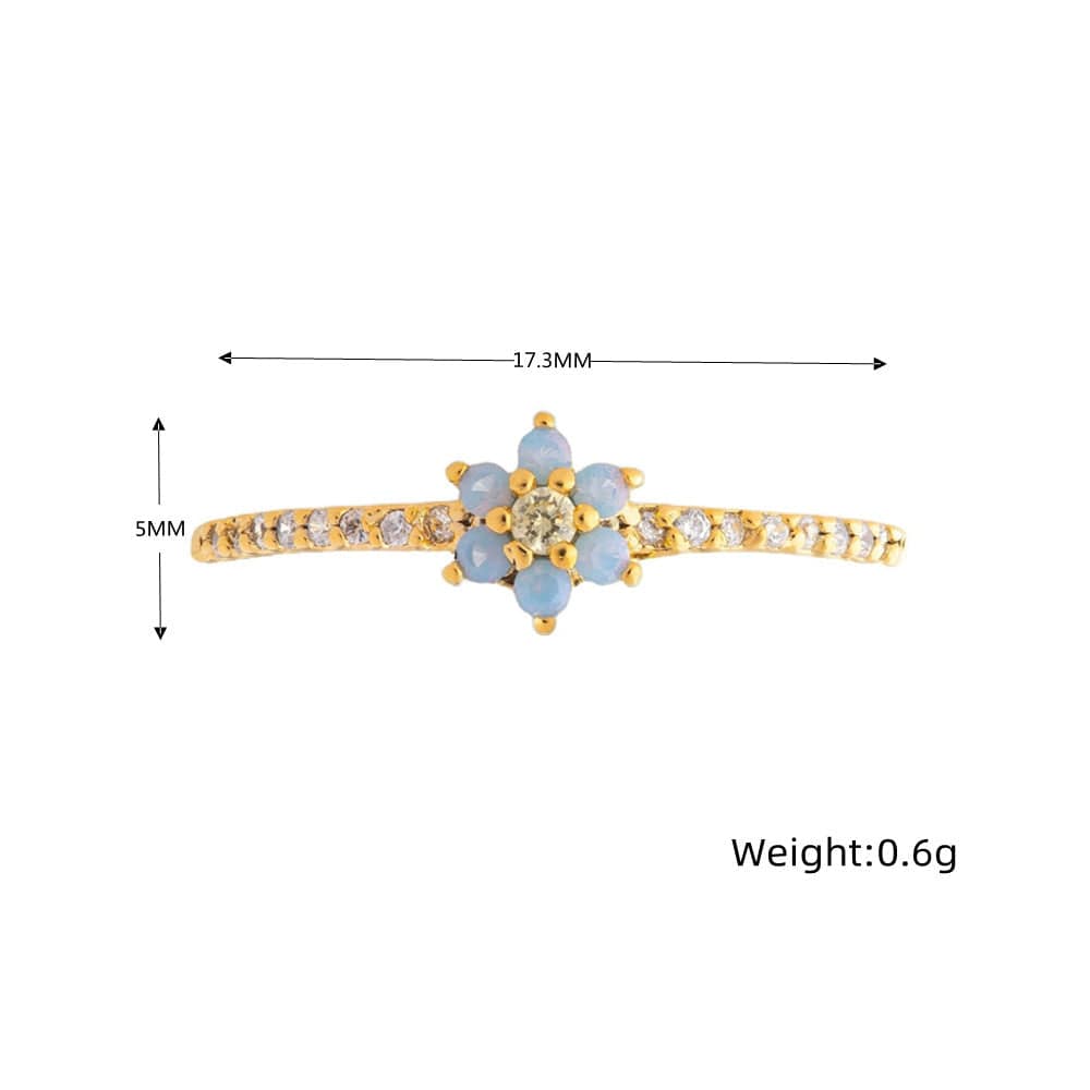 Chic 2 Pieces Crystal Floral Matching Ring Set - ArtGalleryZen