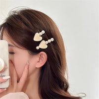 Thumbnail for Chic 2 Pieces Crystal Heart Pearl Hair Clips Set - ArtGalleryZen
