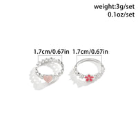 Thumbnail for Chic 2 Pieces Enamel Flower Opal Heart Ring Set - ArtGalleryZen