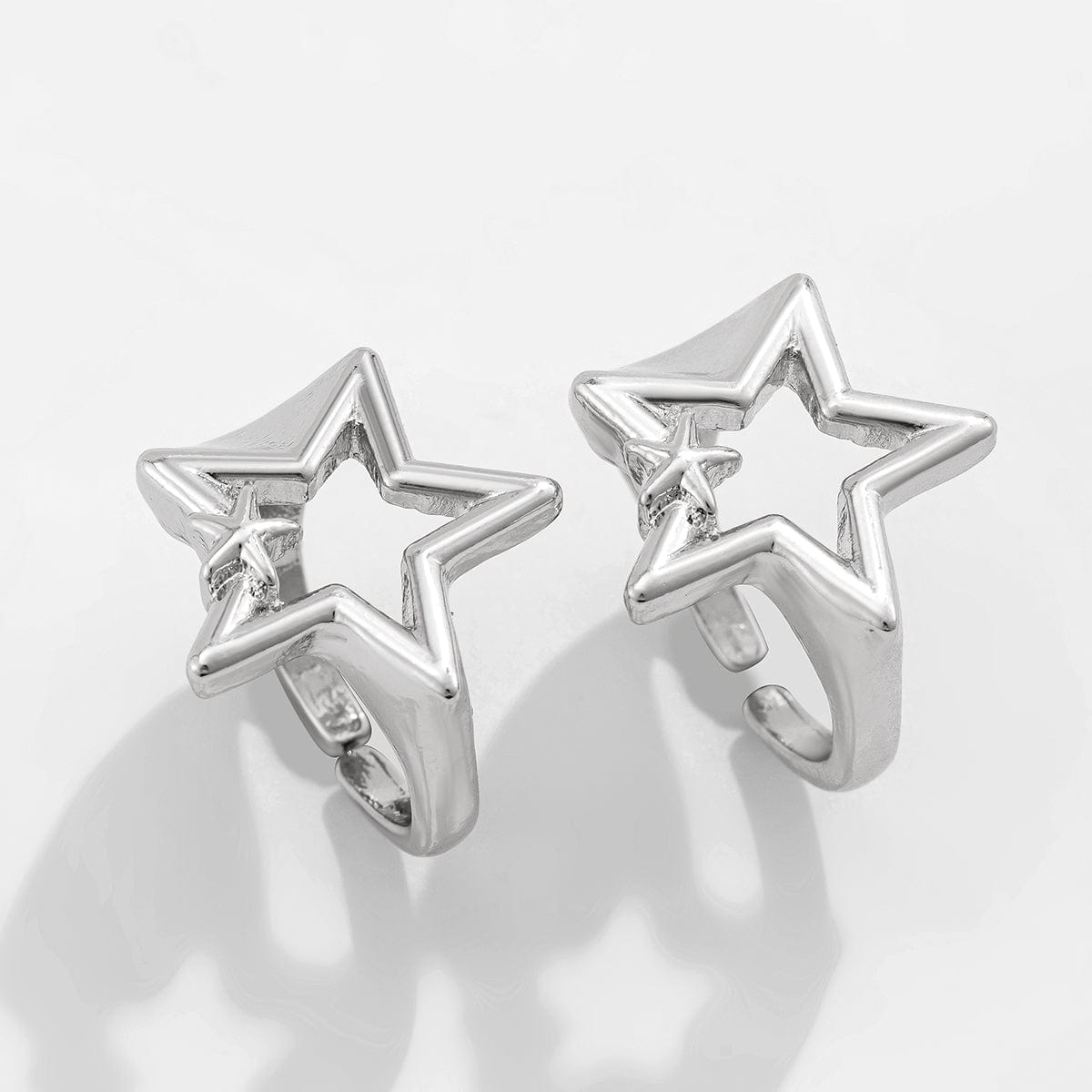 Chic 2 Pieces Hollow Duo Star Open Ring Set