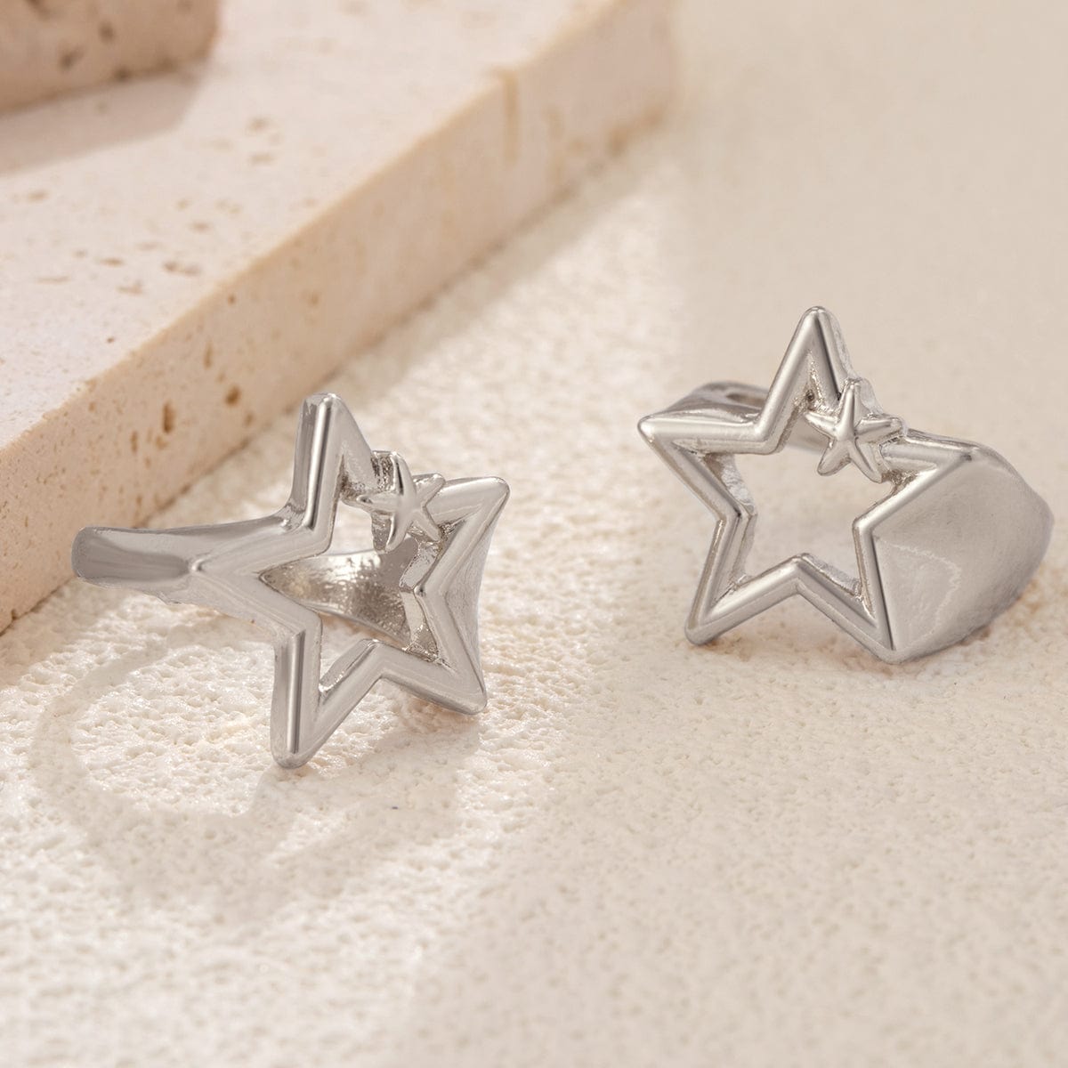 Chic 2 Pieces Hollow Duo Star Open Ring Set