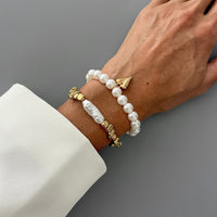 Thumbnail for Chic 2pcs Heart Charm Pearl Irregular Beaded Chain Bracelet Set - ArtGalleryZen