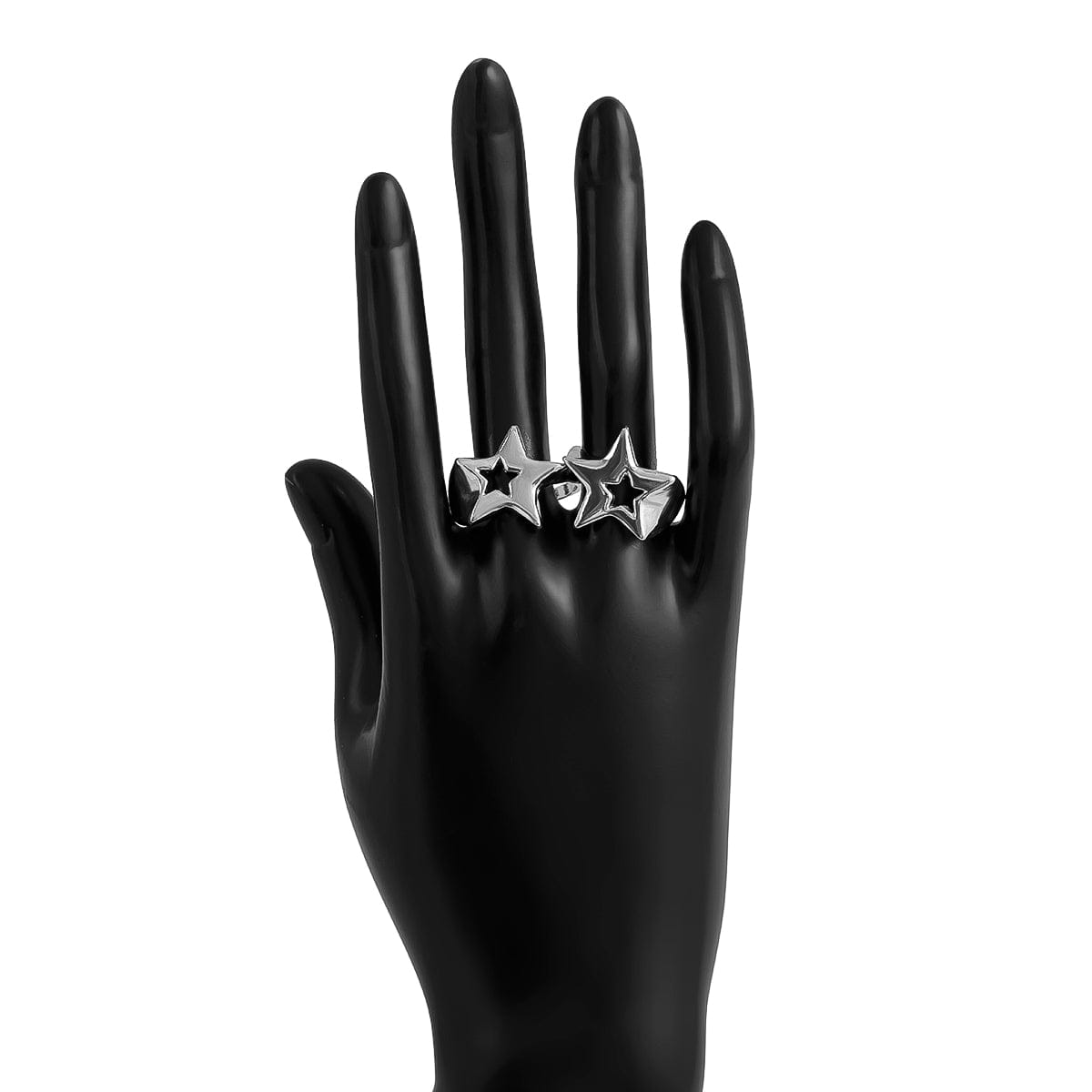 Chic 2Pcs Hollow Star Open Ring Set - ArtGalleryZen