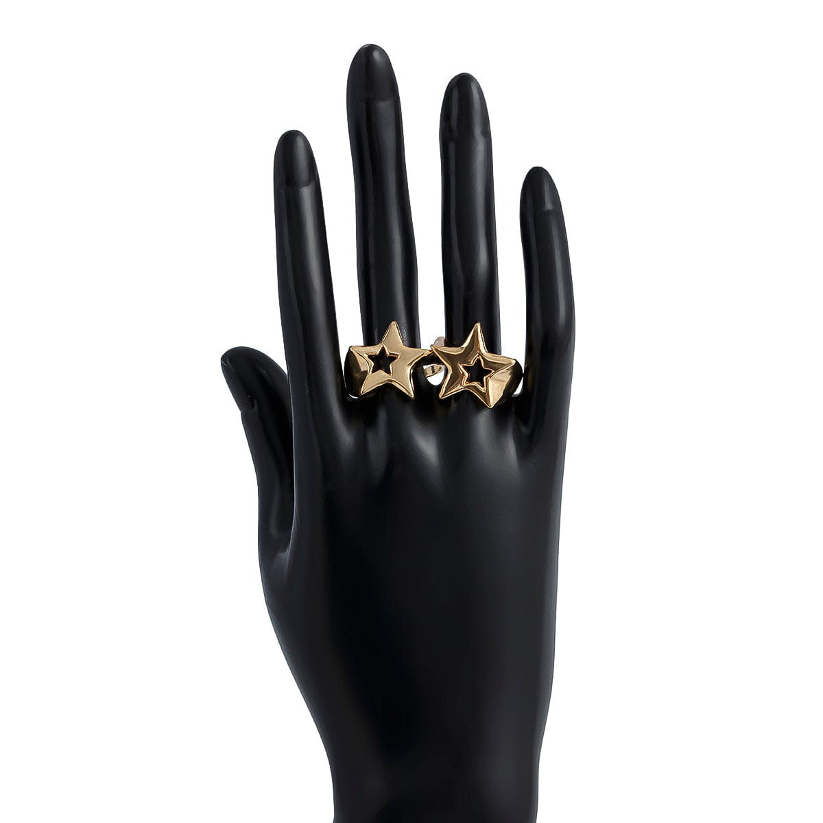 Chic 2Pcs Hollow Star Open Ring Set - ArtGalleryZen