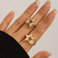 Thumbnail for Chic 2Pcs Hollow Star Open Ring Set