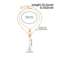 Thumbnail for Chic 2pcs Pattern Round Disk Cross Pendant Saturn Chain Y Necklace Set - ArtGalleryZen