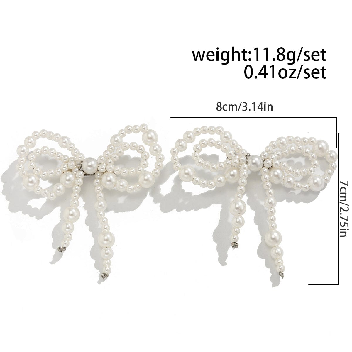 Chic 2pcs Pearl Bowknot Trouser Pin Set - ArtGalleryZen
