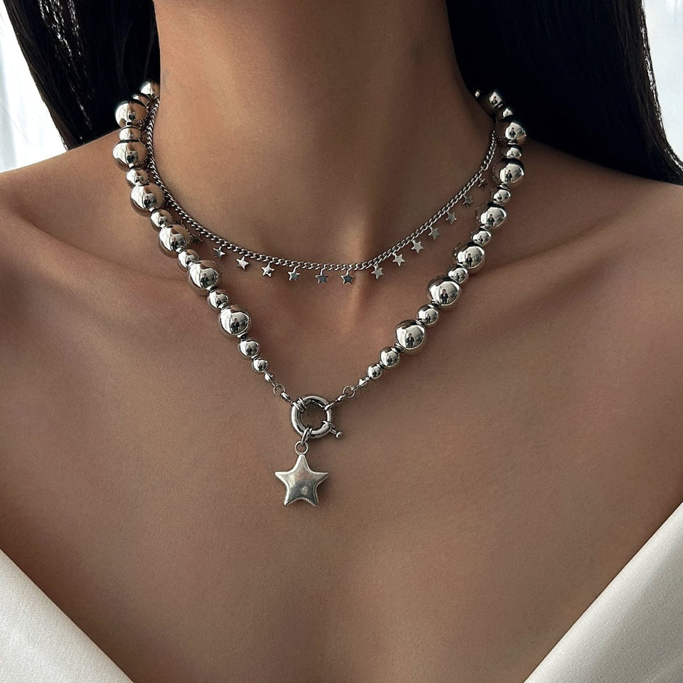 chic-2pcs-silver-tone-star-