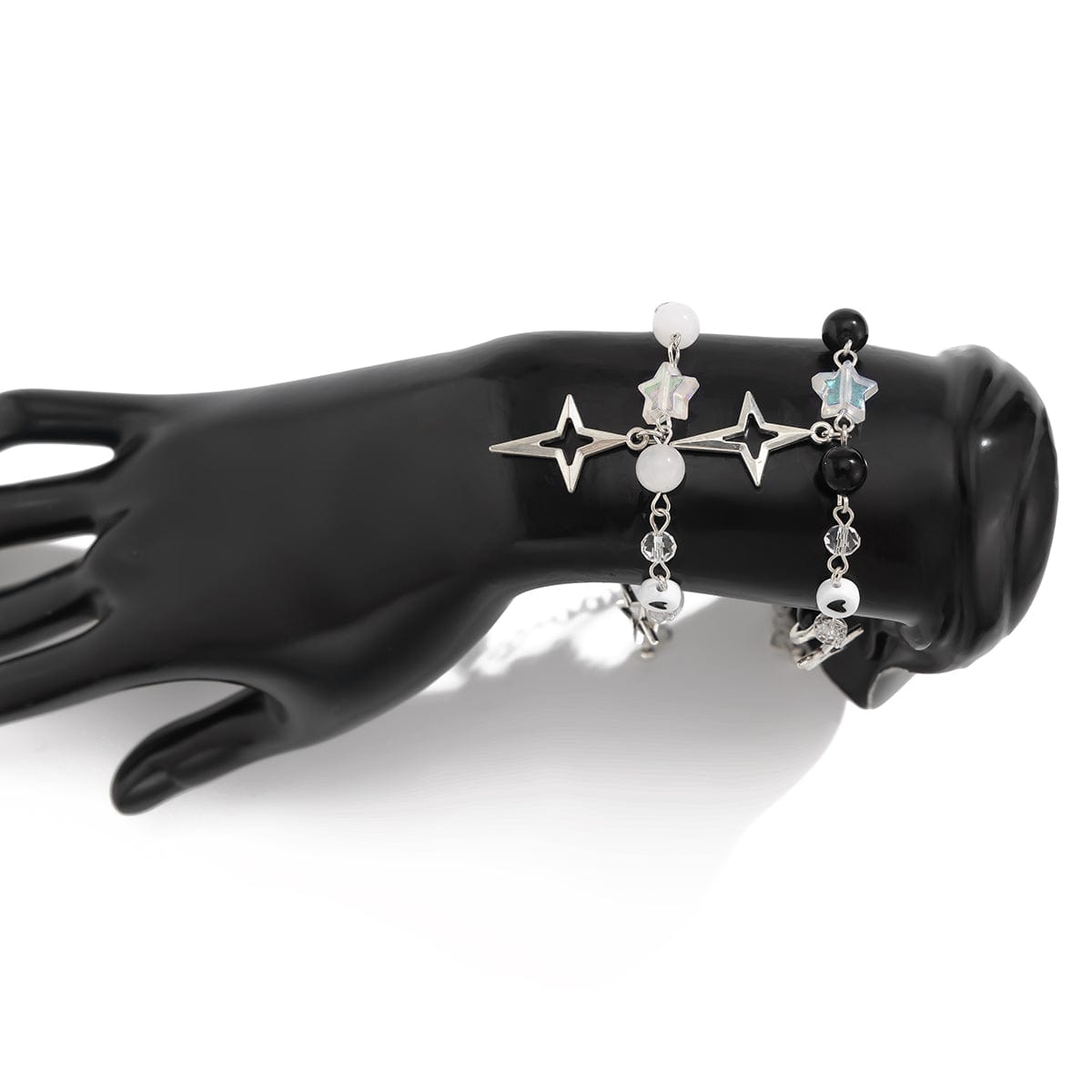 Chic 2pcs Star Lollipop Charm Agate Crystal Chain Matching Bracelet Set - ArtGalleryZen